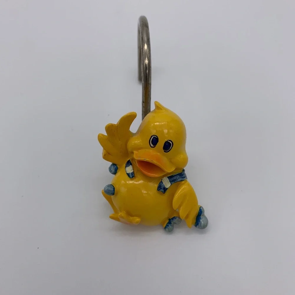 Vintage 9 Pcs Yellow Ducklings Shower Curtain Rings
